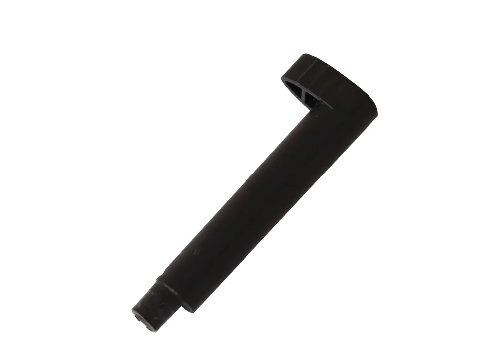Maplewoodshop photograph of a black cam pin with an offset top and cylindrical stem.